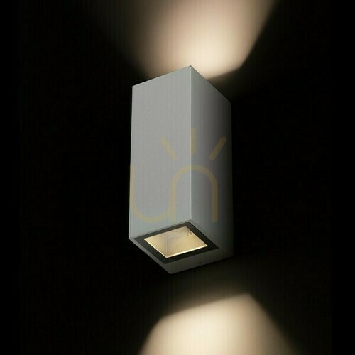 Kontrollera Utomhus vägglampa Desmond Ii vägglampa Silver Grey 230 V Gu10 2x35 W Ip44
