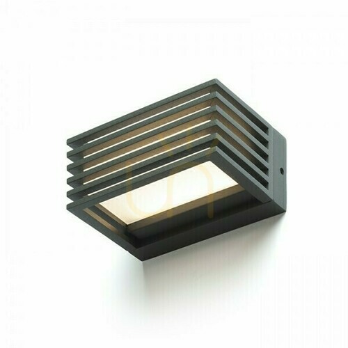 Kontrollera Vägglampa Claire 14 vägglampa Antracit Mjölk Akryl 230 V Led 6 W Ip54 3000 K