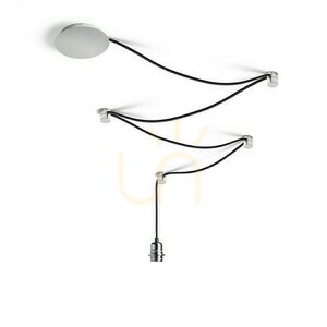 Skärm, Lampskärm Spider I Pendel Set Svart Krom 230 V E27 15 W. small 0
