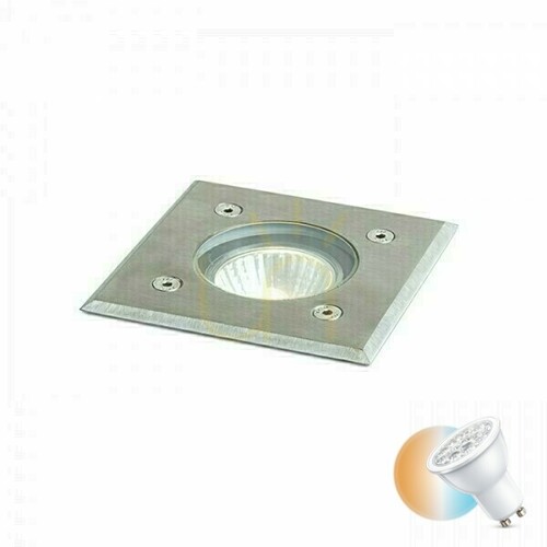 Kontrollera Orbu Sq 10 Rostfritt stål Infälld utomhusarmatur 230 V Led Gu10 15 W Ip67