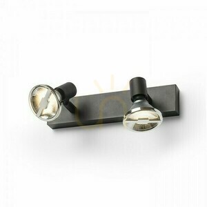 Rendl TRICA II svart vägg- och takspot 2 × GU10 2 × 25 W R13374 small 1