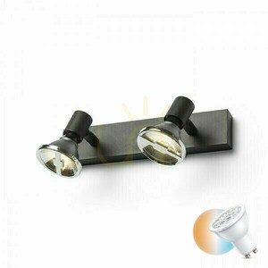 Rendl TRICA II svart vägg- och takspot 2 × GU10 2 × 25 W R13374 small 0