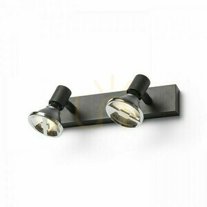 Rendl TRICA II svart vägg- och takspot 2 × GU10 2 × 25 W R13374 small 5