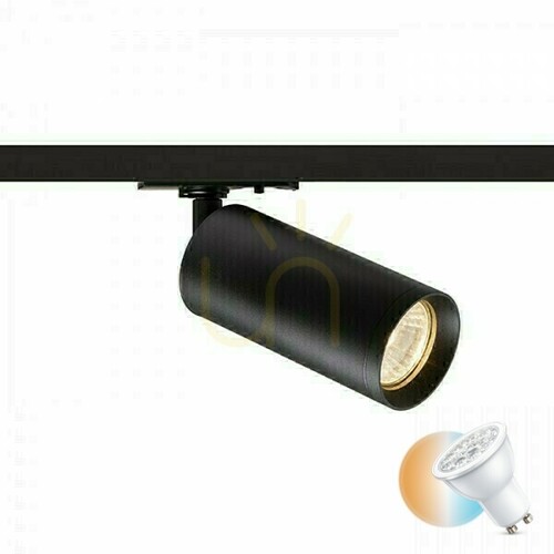 Kontrollera Belenos Spotlight För 1 Fas Svart 230 V Led Gu10 9 Watt Buss.