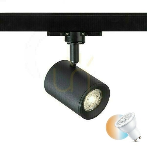 Kontrollera Cadenza Spotlight för 3-fas skena svart 230 V Led Gu10 10 Watt.