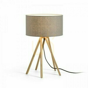 El Paso Bordslampa Grå Bambu 230 V E14 11 W. small 1