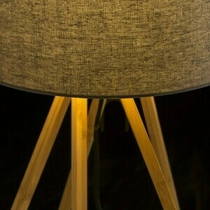 El Paso Bordslampa Grå Bambu 230 V E14 11 W. small 3