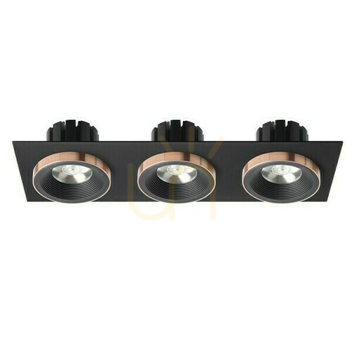 Kontrollera Sharm Sq Iii Svart/Black Koppar Infälld Armatur 230 V Led 3x10 W 24° 3000 K