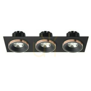 Sharm Sq Iii Svart/Black Koppar Infälld Armatur 230 V Led 3x10 W 24° 3000 K small 1