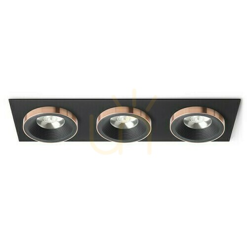 Kontrollera Sharm Sq Iii Svart/Black Koppar Infälld Armatur 230 V Led 3x10 W 24° 3000 K