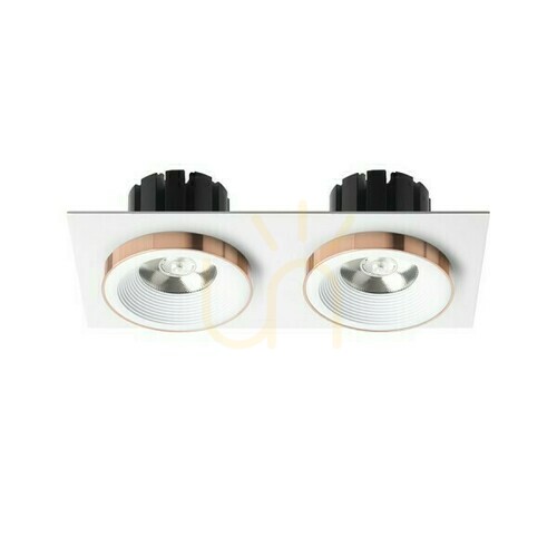Kontrollera Sharm Sq Ii Infälld armatur Vit Koppar 230 V Led 2x10 W 24° 3000 K