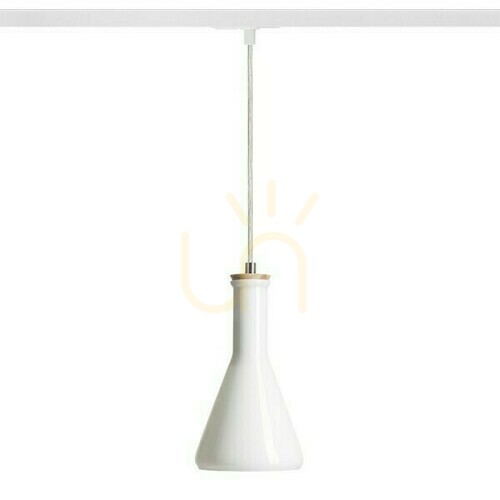 Kontrollera Pulire Con Pendellampa för skena 1 fas opal glas/trä 230 V E14 28 W.