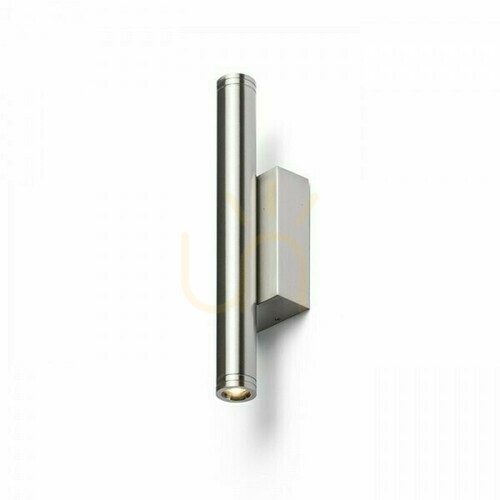 Kontrollera Zane vägglampa för utomhusbruk Nickel Mat 230 V Led 2x3 W 60° Ip54 3000 K