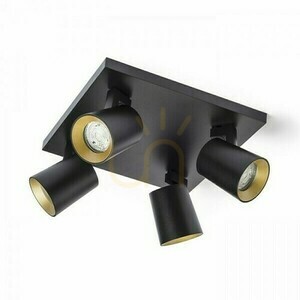 Kenny Iv Taklampa för utanpåliggande montering Svart/Guld 230 V Gu10 4x35 W. small 1