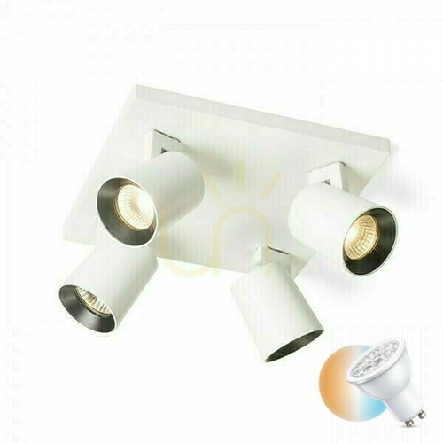 Kontrollera Rendl KENNY IV utanpåliggande taklampa vit/svart 4 x GU10 4 x 8 W