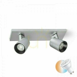 Kenny Ii Borstad aluminium/svart Utanpåliggande lampa 230 V Gu10 2x35 W. small 0