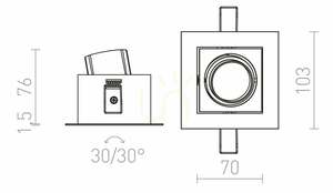Rendl BONDY I R12856 vit infälld LED-spotlight 7 W 3000 K 24° small 7