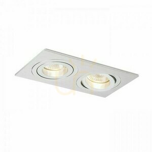 Infälld spotlight PASADENA GU10 SQ II 2xGU10 borstad aluminium 230 V small 5