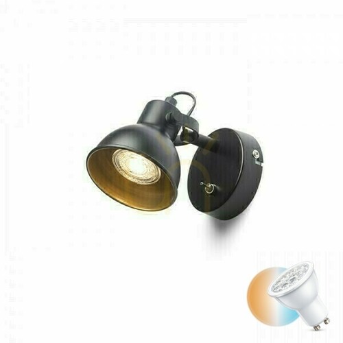 Kontrollera Rosita I vägglampa Svart/Guld 230 V Led Gu10 9 W.