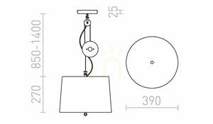 Rendl LEVITA R12477 höjdjusterbar pendellampa, vit och krom, E27 LED 15 W small 5