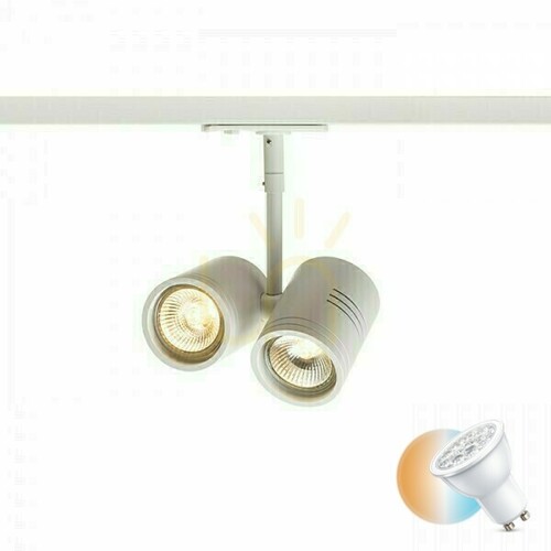 Kontrollera Beeba Ii Spotlight för 1-fas skena vit 230 V Gu10 2x35 W.