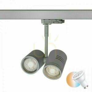 Beeba Ii Spotlight för 3-fas Silver Gray Rail 230 V Gu10 2x35 W. small 0