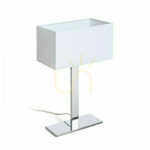 Kontrollera Plaza M Bordslampa Vit Krom 230 V E27 42 W.
