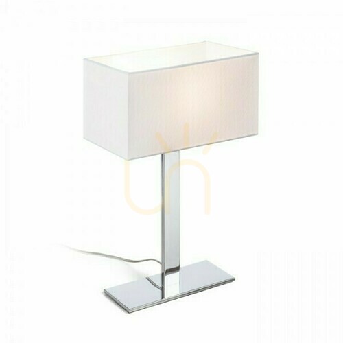 Kontrollera Plaza M Bordslampa Vit Krom 230 V E27 42 W.