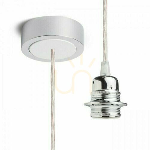 Kontrollera Rendl HEX R11934 E27 pendelupphängning, krom, transparent kabel 150 cm