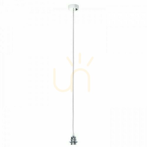 Kontrollera Rendl HEX pendelsats WB+TC+CHF+CHC1 230 V E27 max 15 W, vit takkåpa, transparent kabel