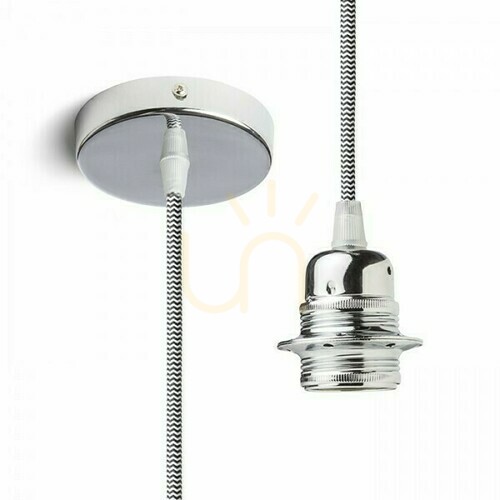 Kontrollera Skärm, Lampskärm Elisa Hängande Set Chp+C/Bk+Cho 230 V E27 28 W.