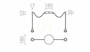 Rendl KOMBIX 2 R11781 upphängningsset, vit/krom, 2×E27 small 3