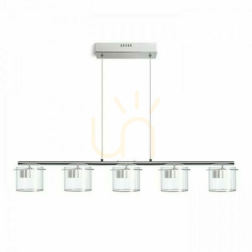 Kontrollera Estra V Vit Transparent Glas Pendellampa 230 Led 5x5 W 3000 K