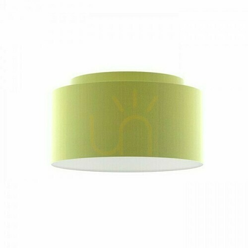 Kontrollera Rendl DOUBLE 55/30 R11564 lampskärm, limegrön chintz, Ø55 cm