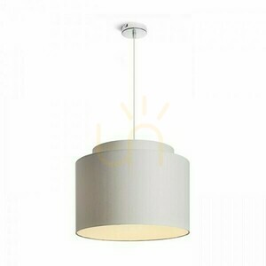 Lampskärm, dubbel 40/30 Chintz Ljusgrå/Vit Pvc Max lampskärm. 23 W small 1