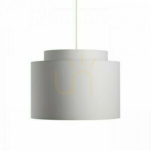 Lampskärm, dubbel 40/30 Chintz Ljusgrå/Vit Pvc Max lampskärm. 23 W small 2