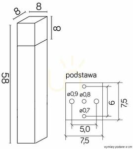 Trädgårdslampa SU-MA CUBE svart 58 cm CB-580 BL small 3