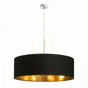 Skärmar, lampskärmar Ron 60/19 Polycotton Svart/Kopparfolie Max. 23 W small 1