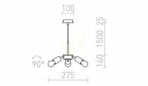 Rendl TRIX R10615 pendelupphängning för lampskärm, krom, 3×E27 small 6