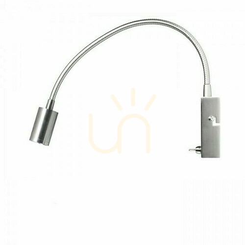 Kontrollera RENDL VERSA R10602 vägspot, matt nickel, 42 cm svanhals, LED 3 W 240 lm 3000K, 40°, strömbrytare på foten
