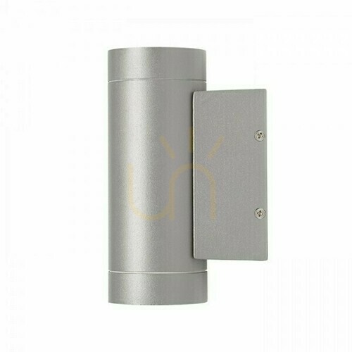 Kontrollera Vägglampa för utomhusbruk Mizzi Ii Silver Grey 230 V Gu10 2x35 W Ip54