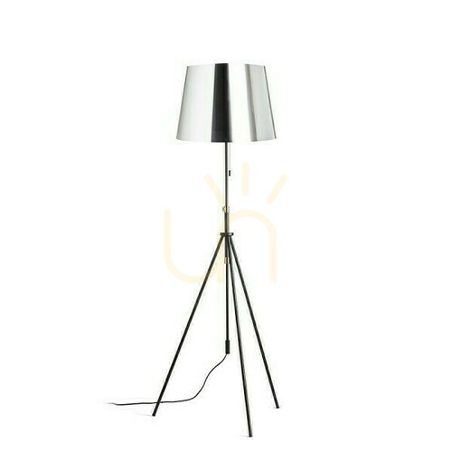 Kontrollera Luton/Ilusion Golvlampa Golvfolie Krom/Svart/Metall 230 V Led E27 11 W.