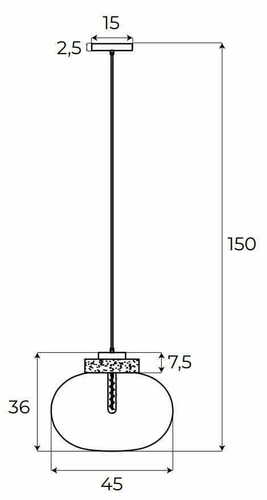 Kontrollera Pendant Light Max Light Moonstone P0516 amber glass black marble 45 cm
