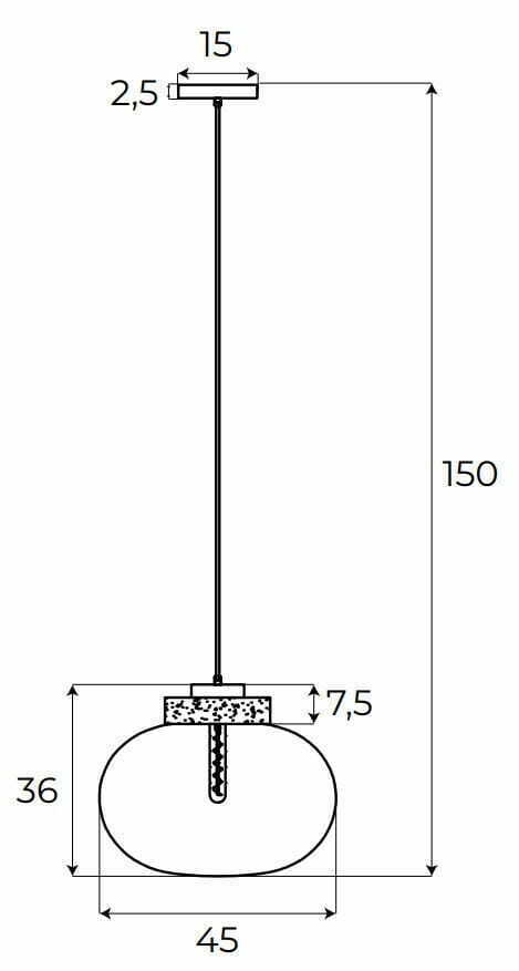 Utsikt Pendant Light Max Light Moonstone P0516 amber glass black marble 45 cm Pendant Light Max Light Moonstone P0516 amber glass black marble 45 cm