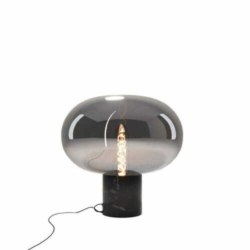 Kontrollera Bordslampa Max Light Moonstone T0057 rökt glas svart marmor 45 cm
