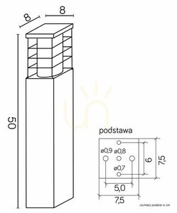 Utomhus pollare SU-MA RADO II 2 DG mörkgrå 50 cm LED small 4