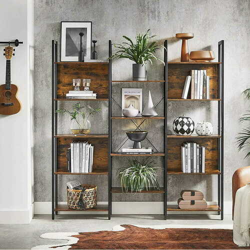Kontrollera Bokhylla VASAGLE LLS107B01 med 14 hyllplan metallstomme 158 cm