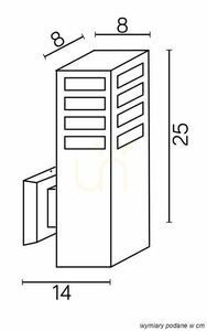 Utomhusvägglampa SU-MA RADO III K AL silver aluminium IP54 E27 18W small 2