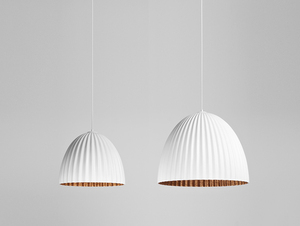 PLISSART L pendellampa - vit/koppar small 3