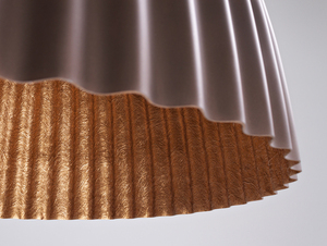 PLISSART L taklampa - brun/koppar small 4